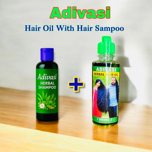 Adivasi Herbal Hair Oil & Shampoo Combo – 100% Original Ayurvedic Formula for Fast Hair Growth & Hair Fall Control